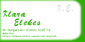 klara elekes business card